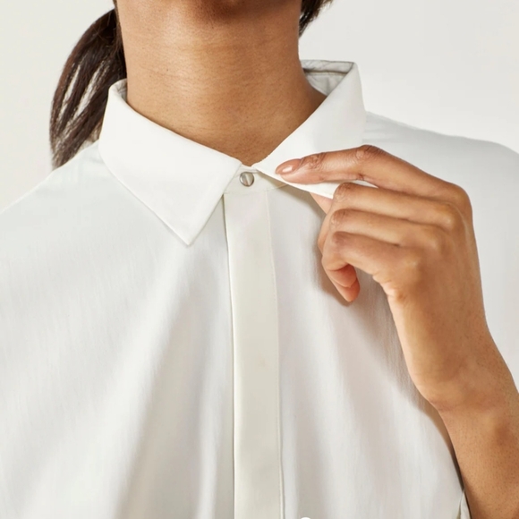 Aday Something Cool Long Sleeve Snap Closure Oversized Top Cooling Wicking Sz S - Picture 4 of 14